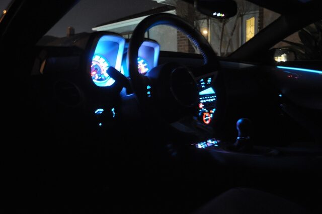 Camaro SS interior - night view