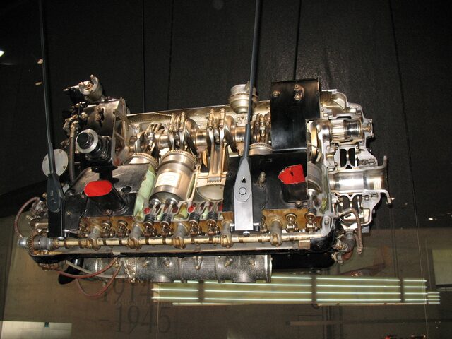 Mercedes Benz Inverted V-12 cutaway