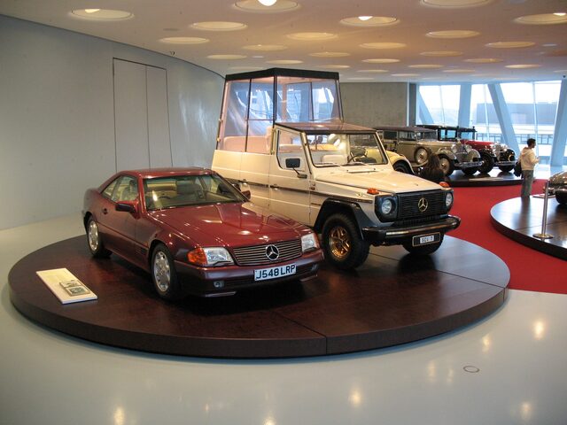 Popemobile and Princess Diana's SL roadster