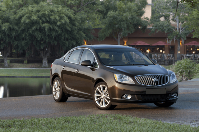 2012 Buick Verano Three-Quarter Front View Outdoors in Mocha Bronze Metallic