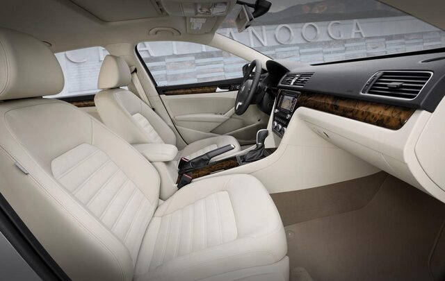 2012 Volkswagen Passat TDI Front Seat Interior with Cream Leather