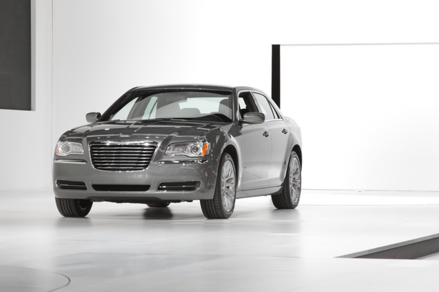 2011 Chrysler 300 gray front three-quarter studio view