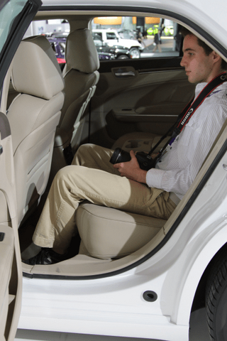 2011 Chrysler 300 rear seat legroom with tan leather interior