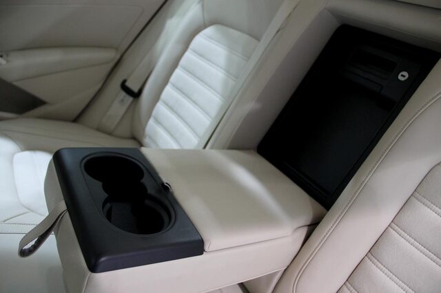 2012 Volkswagen Passat rear seat with center armrest and cupholders detail