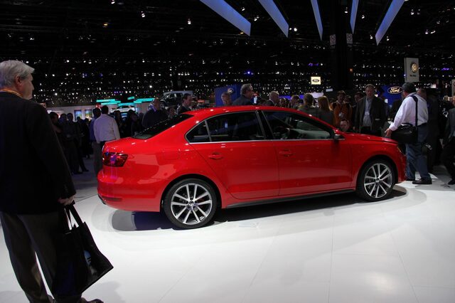 2012 Volkswagen Jetta GLI — Passenger-Side Profile on Auto Show Floor