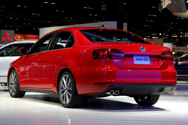 2012 Volkswagen Jetta GLI — Rear 3/4 View with Show Placard