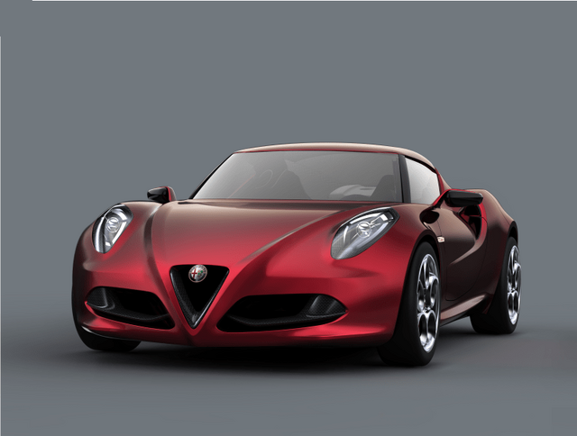 2011 Alfa Romeo 4C Concept in red front three-quarter view studio render