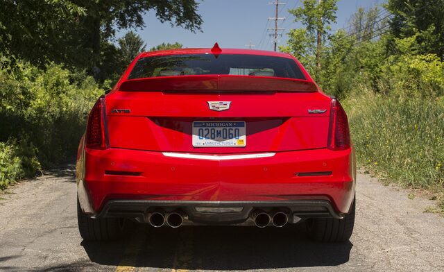 2016 Cadillac ATS-V Coupe Red Rear View Quad Exhaust