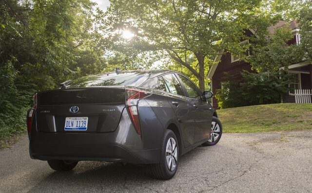2016 Toyota Prius Three Three-Quarter Rear View