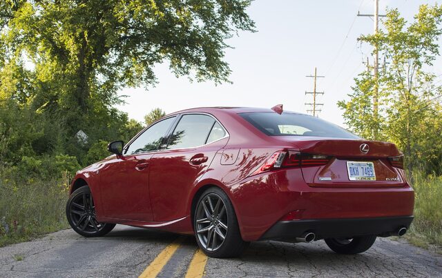 2016 Lexus IS 200t F Sport, Rear Three-Quarter View