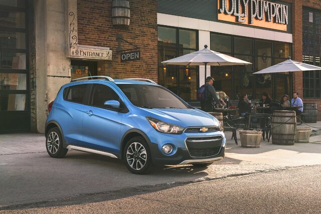 2017 Chevrolet Spark Activ front three-quarter view in blue near Jolly Pumpkin in Detroit