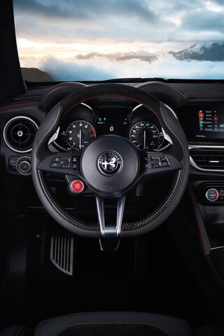 2018 Alfa Romeo Stelvio Ti Driver Cockpit and Steering Wheel