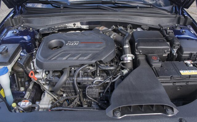 2016 Kia Optima SXL 2.0L Turbo GDI Engine Bay with Open Hood