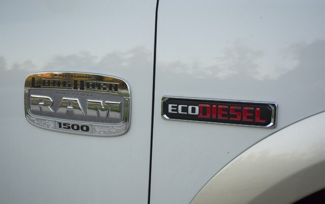 2016 Ram 1500 Laramie Longhorn and EcoDiesel Door Badges Close-Up