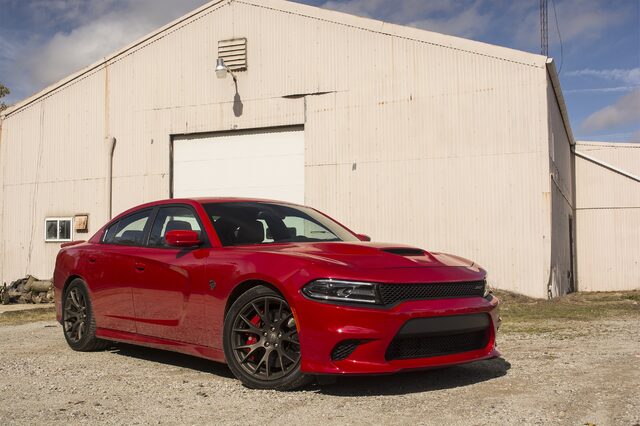 2016 Dodge Charger SRT Hellcat three-quarter front view
