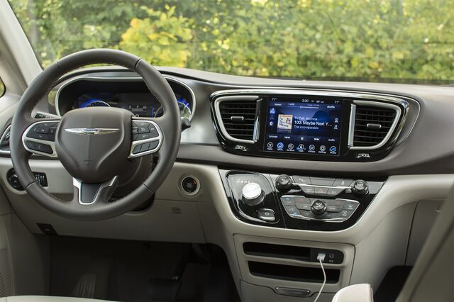 2017 Chrysler Pacifica Touring L — Driver Cockpit, Steering Wheel and Uconnect Dashboard