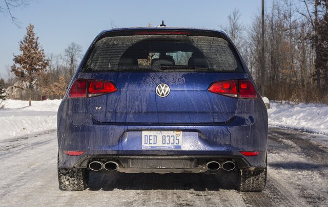 2017 Volkswagen Golf R Rear View Showing Quad Exhaust