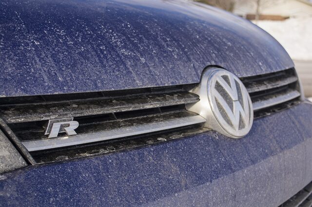 2017 Volkswagen Golf R Grille and R Badge Closeup