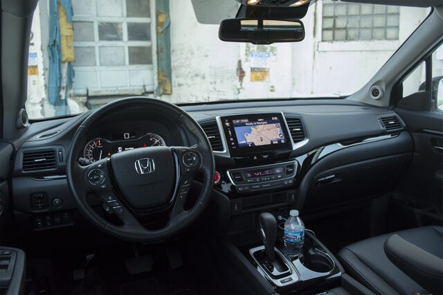 2017 Honda Ridgeline RTL-E interior dashboard and infotainment view