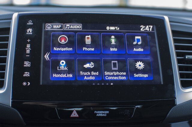 2017 Honda Ridgeline RTL-E infotainment touchscreen with Truck Bed Audio