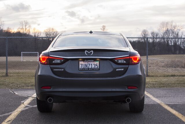 2017 Mazda6 Grand Touring Straight Rear View with LED Taillights