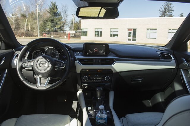 2017 Mazda6 Grand Touring Interior with Parchment Leather and Infotainment Screen