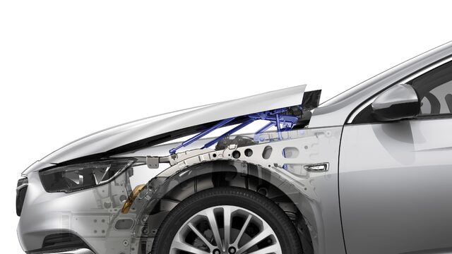 2018 Buick Regal Sportback active hood pedestrian safety system diagram