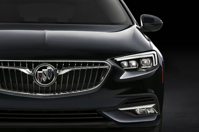 2018 Buick Regal Sportback front grille and headlight close-up detail