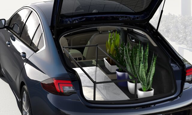 2018 Buick Regal Sportback cargo area with rear hatch open