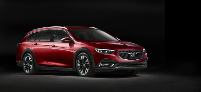 2018 Buick Regal TourX red front three-quarter studio photo
