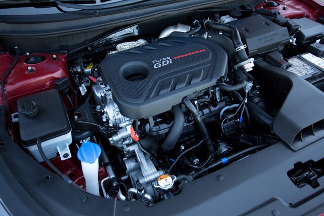 2018 Hyundai Sonata Sport 2.0T Turbo GDI engine bay