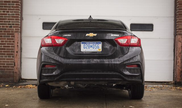 2017 Chevrolet Cruze Premier Straight Rear View with Cruze Badge and Taillights