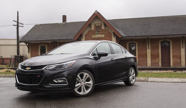 2017 Chevrolet Cruze Premier Front Three-Quarter View at Historic Train Depot