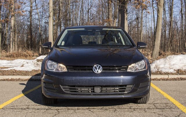2017 Volkswagen Golf Wolfsburg Edition Straight Front View in Winter Parking Lot