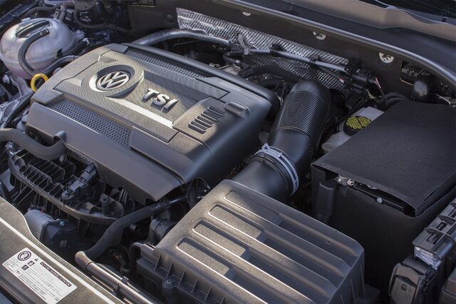 2017 Volkswagen Golf Wolfsburg Edition 1.8T TSI Turbocharged Engine Bay with VW Cover