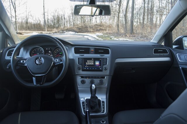 2017 Volkswagen Golf Wolfsburg Edition Interior Dashboard with Infotainment Screen and Automatic Shifter