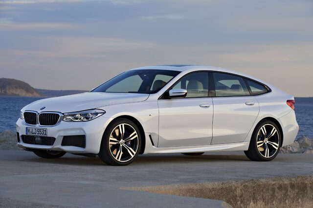 2018 BMW 6-Series GT front three-quarter view at waterfront
