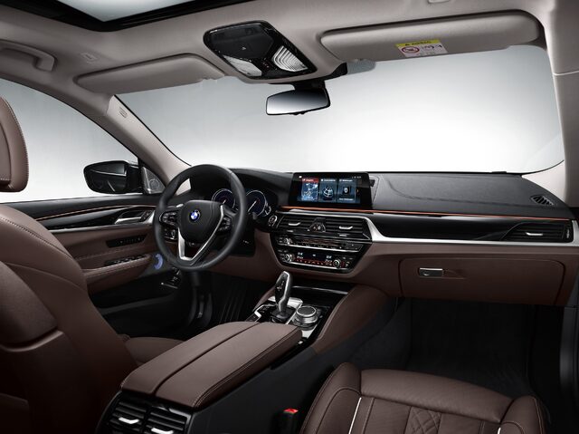 2018 BMW 6-Series GT interior dashboard with brown leather and iDrive