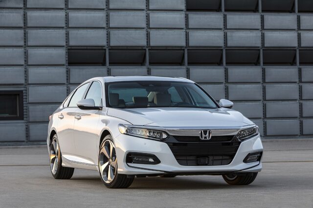 2018 Honda Accord Touring White Front View Low Angle