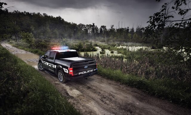 2018 Ford F-150 Police Responder Rear Exterior Off-Road Dirt Road Black