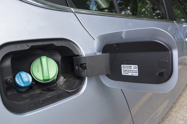 2017 Chevrolet Cruze Diesel Fuel Door Showing Diesel and DEF Caps