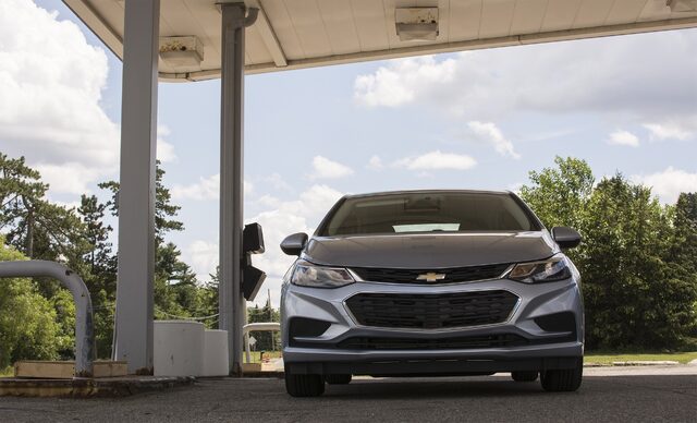 2017 Chevrolet Cruze Diesel at a Fuel Station