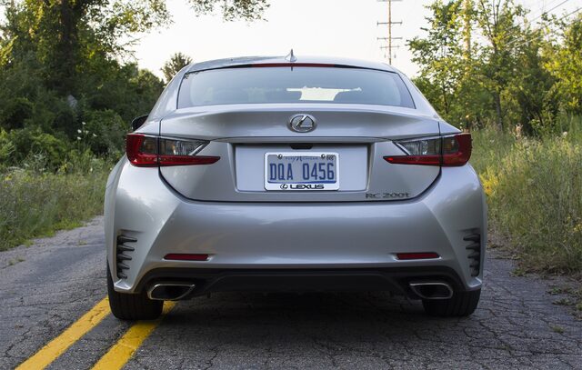 2017 Lexus RC 200t Straight Rear View with RC 200t Badge