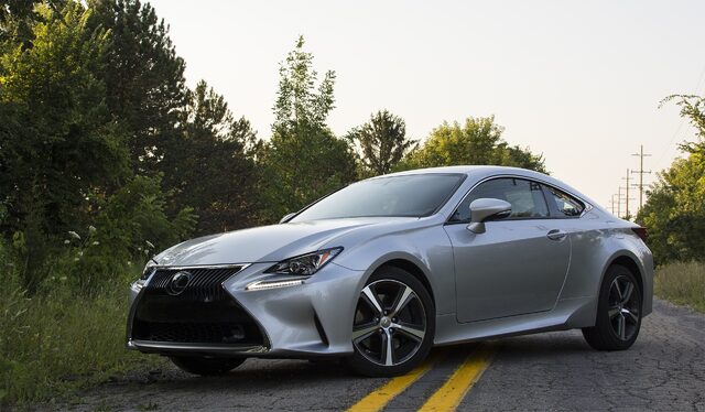 2017 Lexus RC 200t Front Three-Quarter View on Country Road