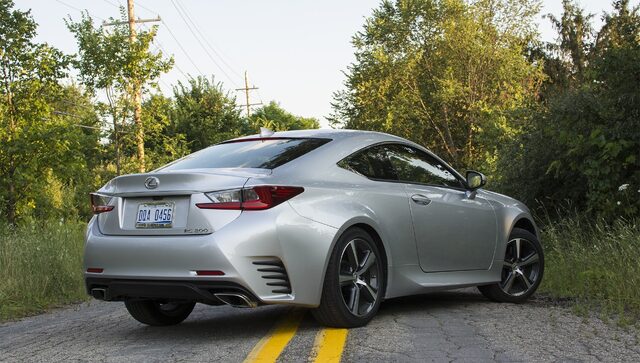 2017 Lexus RC 200t Rear Three-Quarter View on Country Road