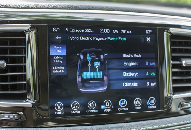 2017 Chrysler Pacifica Hybrid Platinum — Uconnect Hybrid Power Flow Display