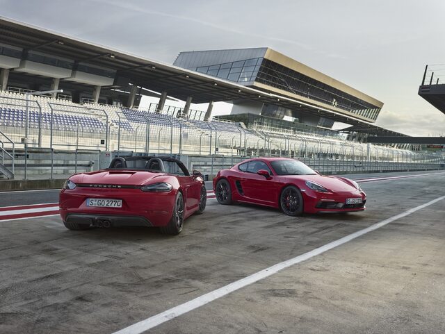 2018 Porsche 718 Boxster GTS and Cayman GTS pair