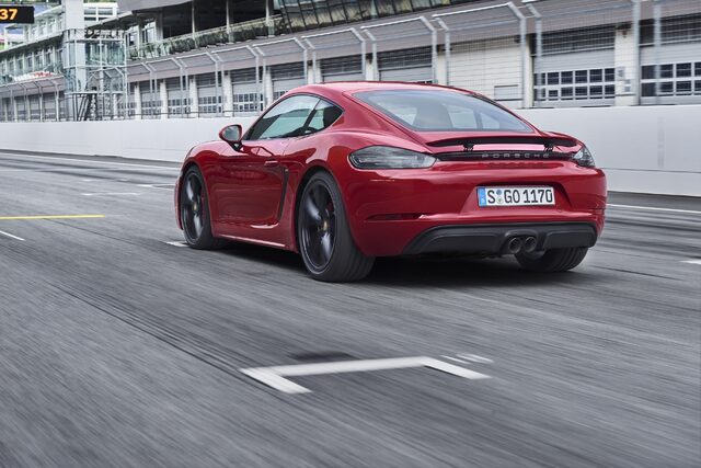 2018 Porsche 718 Cayman GTS rear pit lane