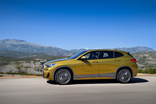 2018 BMW X2 M Sport side profile mountain road