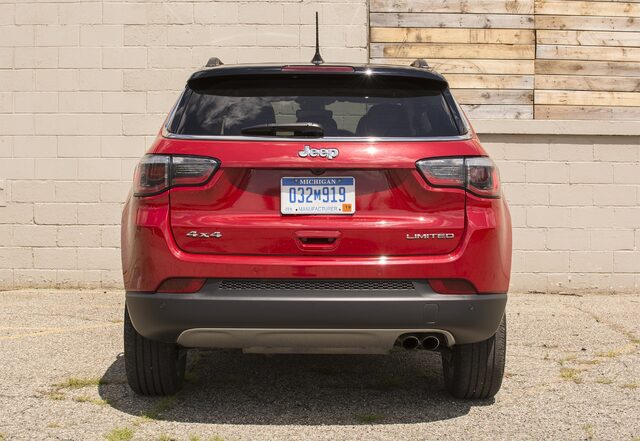 2017 Jeep Compass Limited 4X4 rear view with 4x4 and Limited badges